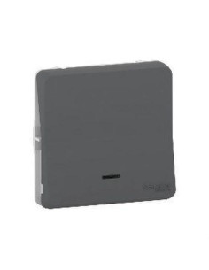 Pulsador componible 10A MUREVA STYL gris con LED para...