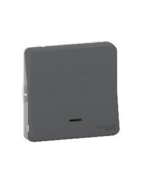 Botão modular cinza 10A MUREVA STYL com LED para instalação saliente ou embutida (IP55)