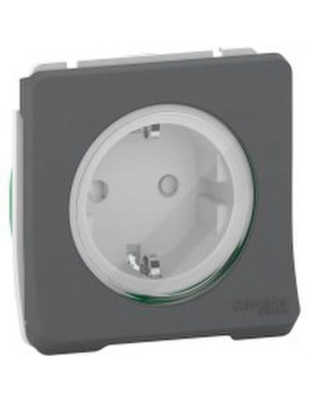 Base enchufe schuko componible 10A MUREVA STYL gris para instalación en superficie o empotrada (IP55)