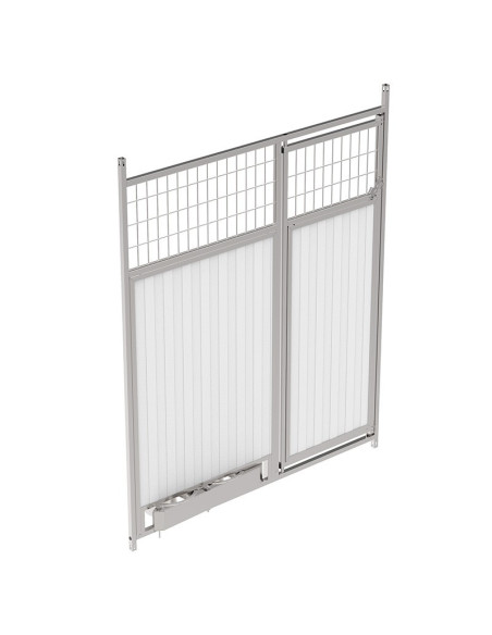 Frete box canino de panel de sandwich 30 mm,con comederos, frente 150 cm