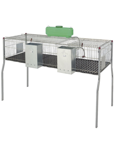 Gaiola para coelhos "Penta 3", piso de plástico, 2 compartimentos