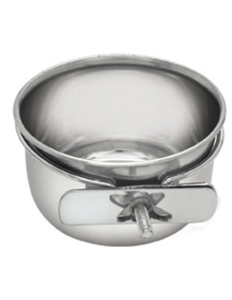 Stainless steel feeder with support, 0.3 liter capacity