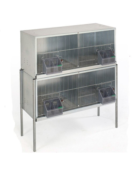 Pigeon cage, with legs, 4 departments, 100 cm front