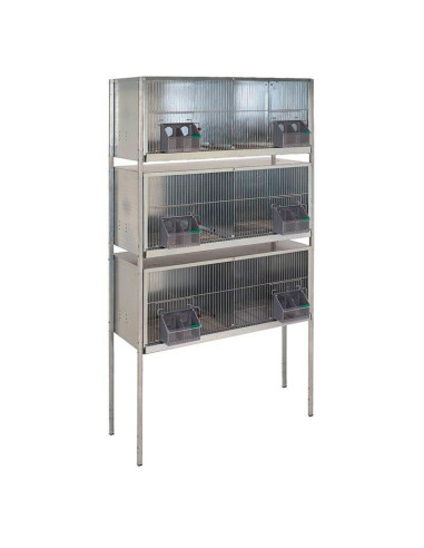 Pigeon cage, with legs, 6 sections, 120 cm front