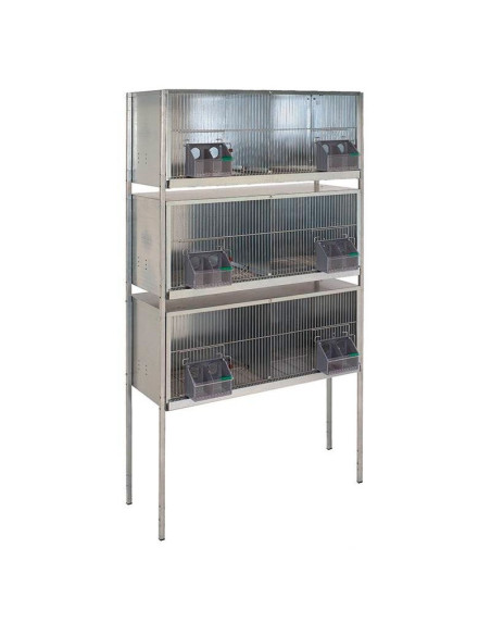 Pigeon cage, with legs, 6 sections, 120 cm front
