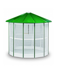 Casa de passarinho modular verde, 12 lados