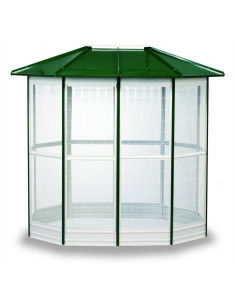 Pajarera modular verde, 12+2 lados