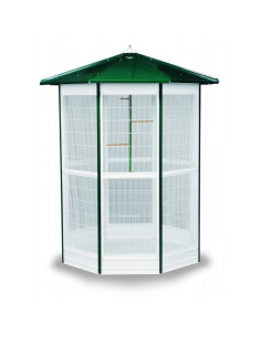 Pajarera modular verde, 8 lados