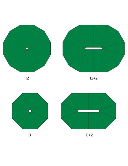 Pajarera modular verde, 8+2 lados