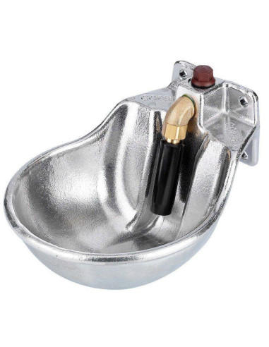 Metal pusher waterer for horses, metal