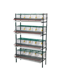 Batería de jaulas para Cordornices, 16 departamentos