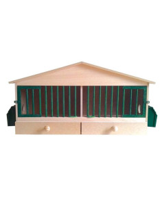 Jaula de madera para Perdices, 2 departamentos