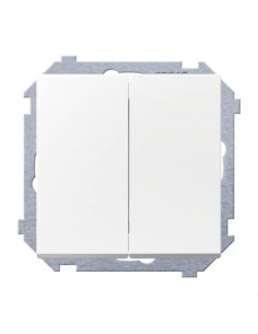 Double interrupteur 10A 250V blanc