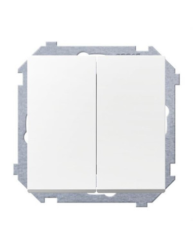 Volet double bouton poussoir 2,5A 250V blanc