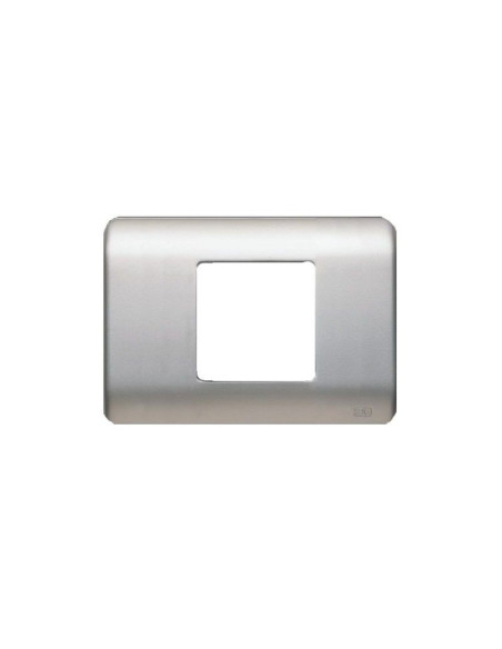Plaque avec cadre pour 1 module large ou 2 modules étroits en argent
