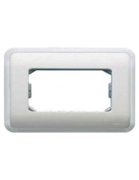 Placa com moldura + moldura para 4 módulos brancos estreitos ou 2 largos