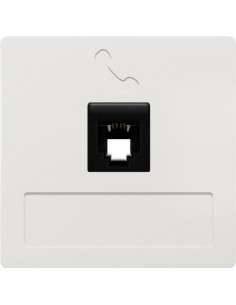 Toma teléfono conector H 6 vías RJ11 en blanco tapa...