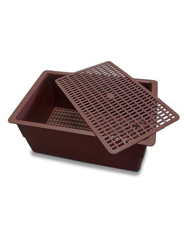 Cubeta plana con sandwich marrón  (39x26x16 cm)