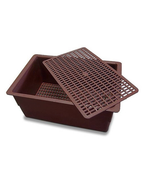 Cubeta plana con sandwich marrón  (39x26x16 cm)