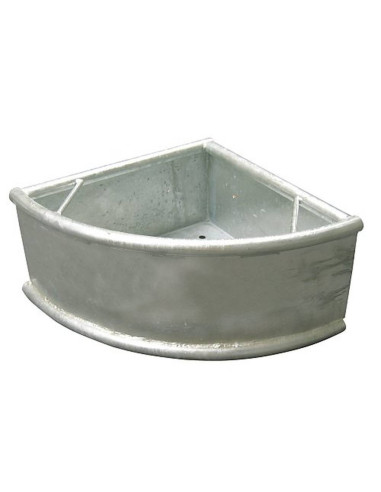Mangeoire d'angle galvanisée, capacité 18 kg