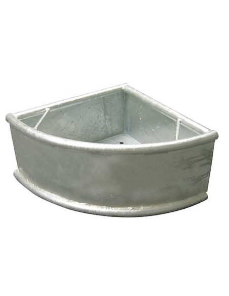 Mangeoire d'angle galvanisée, capacité 18 kg
