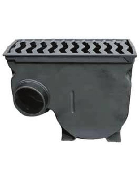 Drain siphonique avec grille rabattable antivol horizontale