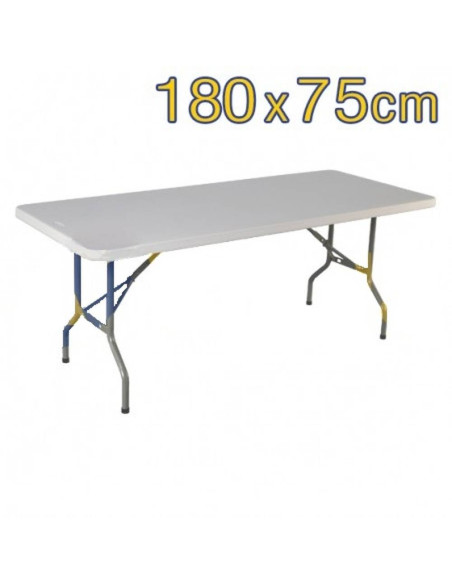 Table pliante rectangulaire (180 x 75 cm) Gamme Basic