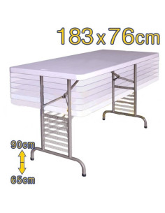 Table pliante rectangulaire (183 x 76 cm) réglable