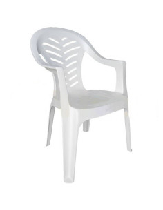 Chaise empilable en résine avec accoudoirs (couleur blanche)