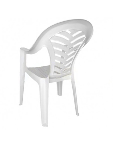Chaise empilable en résine avec accoudoirs (couleur blanche)
