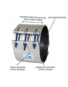 ABRAZADERA ANCHO NOMINAL 200MM/TORNILLERIA INOX 304