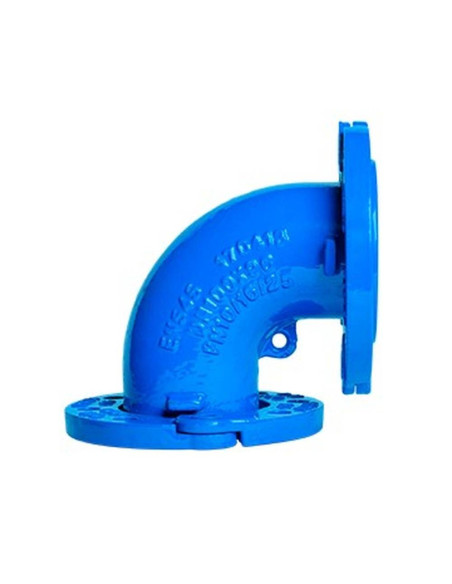 Cotovelo de flange duplo 90° PN16 flange ajustável em ferro dúctil
