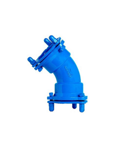Coude double bouchon 45° PN16 joint mécanique en fonte...