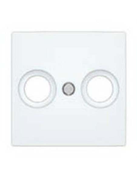 TV socket cover with 2 Viva series connectors in white