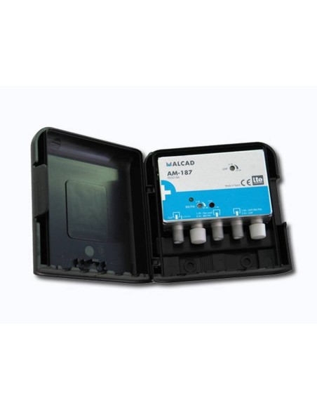 Amplificador AM-187 1/2 entradas UHF 32dB LTE 12VDC