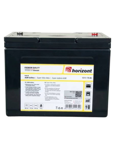 Batería de gel de plomo horizontal 12 V / 75 Ah