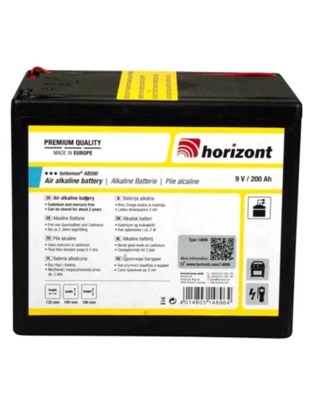 Pila alcalina horizontal de 9V | turbomax® AB200 (9V / 200Ah)