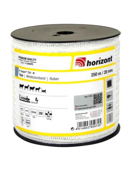 Trapper de cinta para valla eléctrica horizontal® T20-W | 250 metros | 20 mm | 4 escaleras