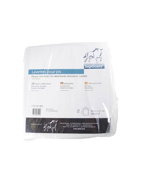 Paño de limpieza de ubre Septicare (34 cm x 37 cm) | 25 piezas