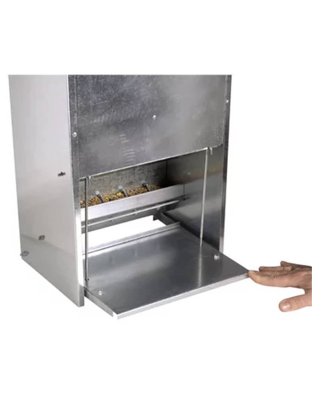 Comedero para aves con placa escalonada | acero galvanizado