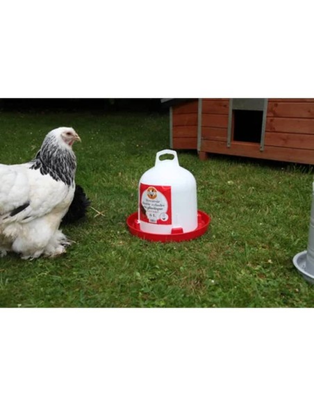 Bebedero de plástico de doble cilindro para aves de corral