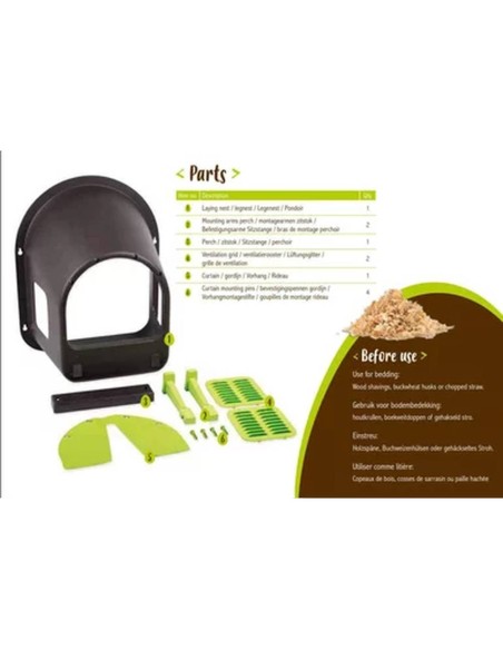Nido de puesta de plástico "MyCozyNest" para gallinas | 2, 3, 4, 5 o 10 piezas