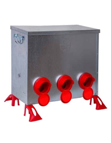 Comedero metal anti-desperdicio con 6 bocas de...