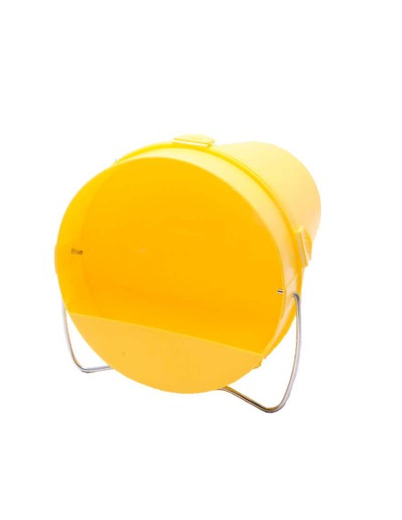 Gama de Bebederos Basculantes Tipo Cubo para Gallinas y Aves – Plástico (5,5 L)  Amarillo y Gris