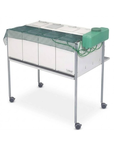 Cage à perdrix à 4 sections, avec roulettes