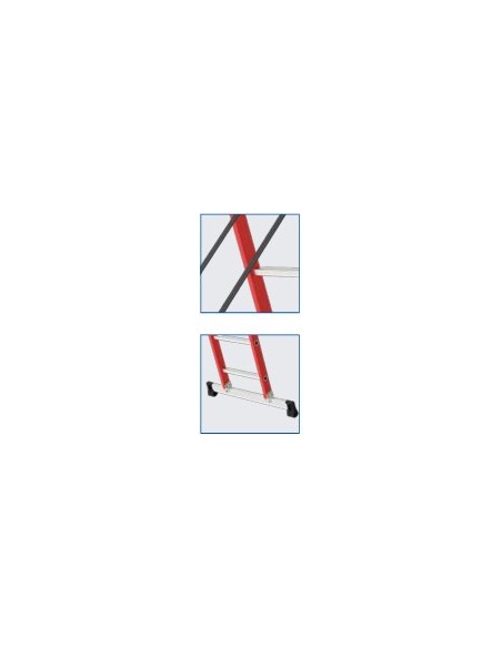 Escalera Mixta Transformable 2 Tramos Aislante (Fibra de Vidrio/Aluminio)