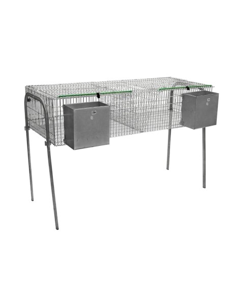 Jaula para Conejos Modelo Económica 8 de 2 Departamentos para Engorde con Bebedero de Chupete