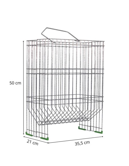 Forrajera Rectangular de Alambre Galvanizado (16 kg) – Antiestrés para Aves