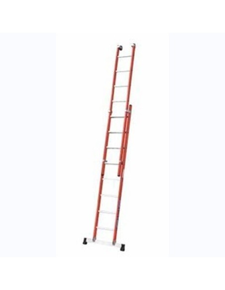 Escalera Mixta Extensible a Mano 2 Tramos Aislante (Fibra de Vidrio/Aluminio)
