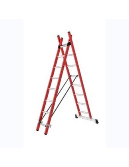 Escalera Mixta Transformable 2 Tramos Aislante (Fibra de Vidrio/Aluminio)